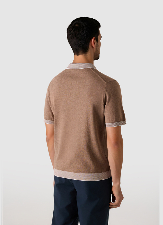 Pullover Polo 1/2 Arm Frappuccino Frontansicht