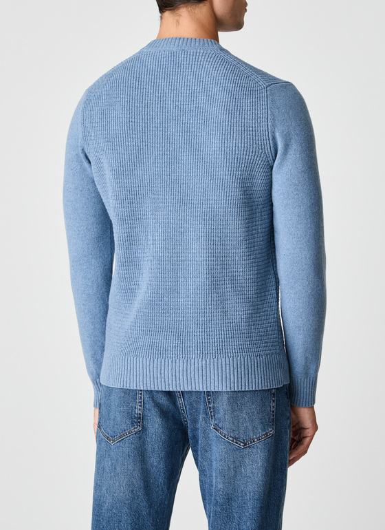 Pullover Rundhals 1/1 Arm Denim Frontansicht
