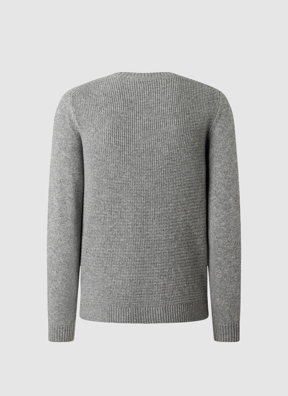 Pullover Rundhals 1/1 Arm Mercury Grey Frontansicht