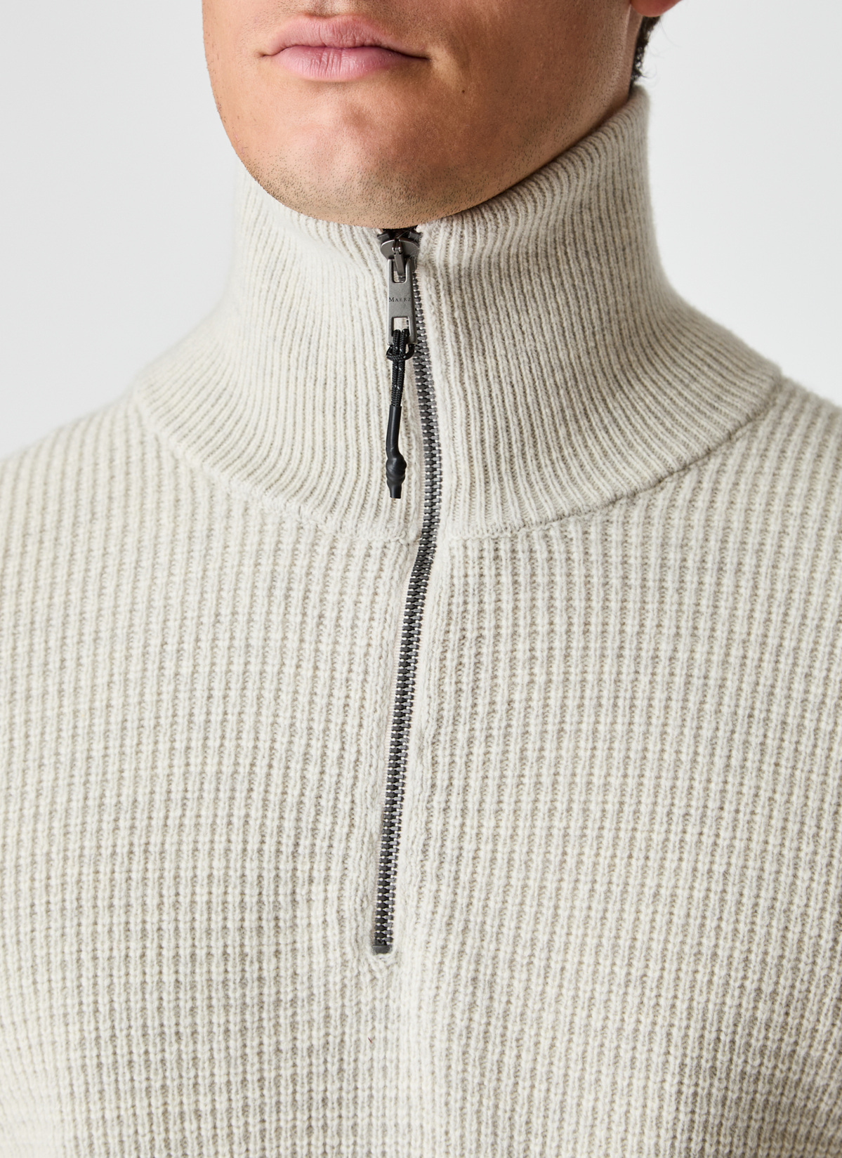 Pullover Troyer 1/1 Arm, Mascarpone Cream Detailansicht 2