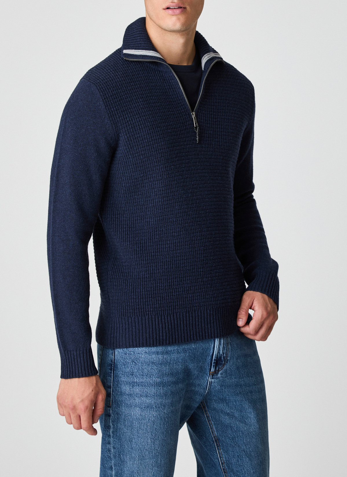 Pullover Troyer 1/1 Arm, Deep Sea Frontansicht