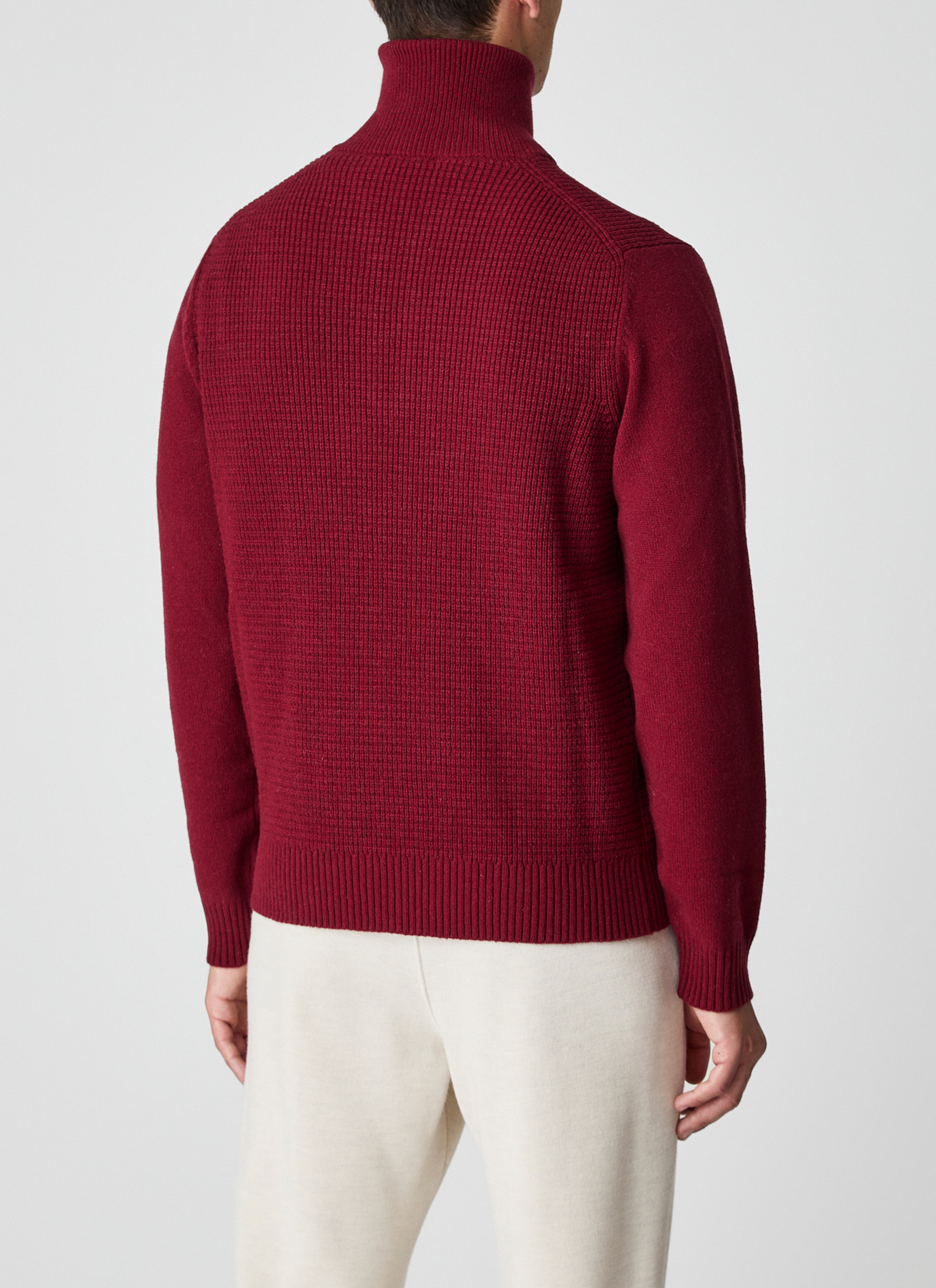 Pullover Troyer 1/1 Arm, Weinrot Rückansicht