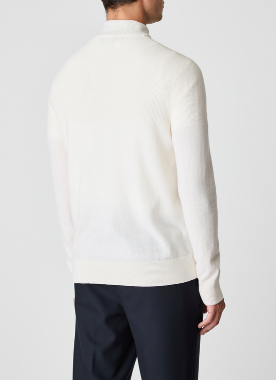 Pullover Troyer 1/1 Arm Off White Frontansicht