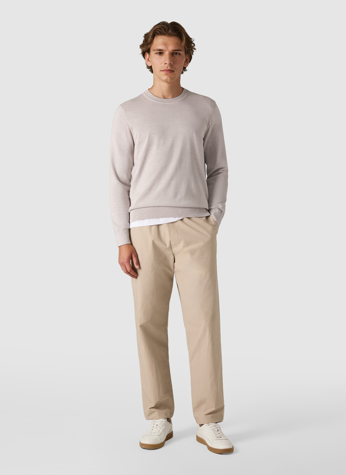 Pullover Rundhals 1/1 Arm, Frappuccino Detailansicht 2