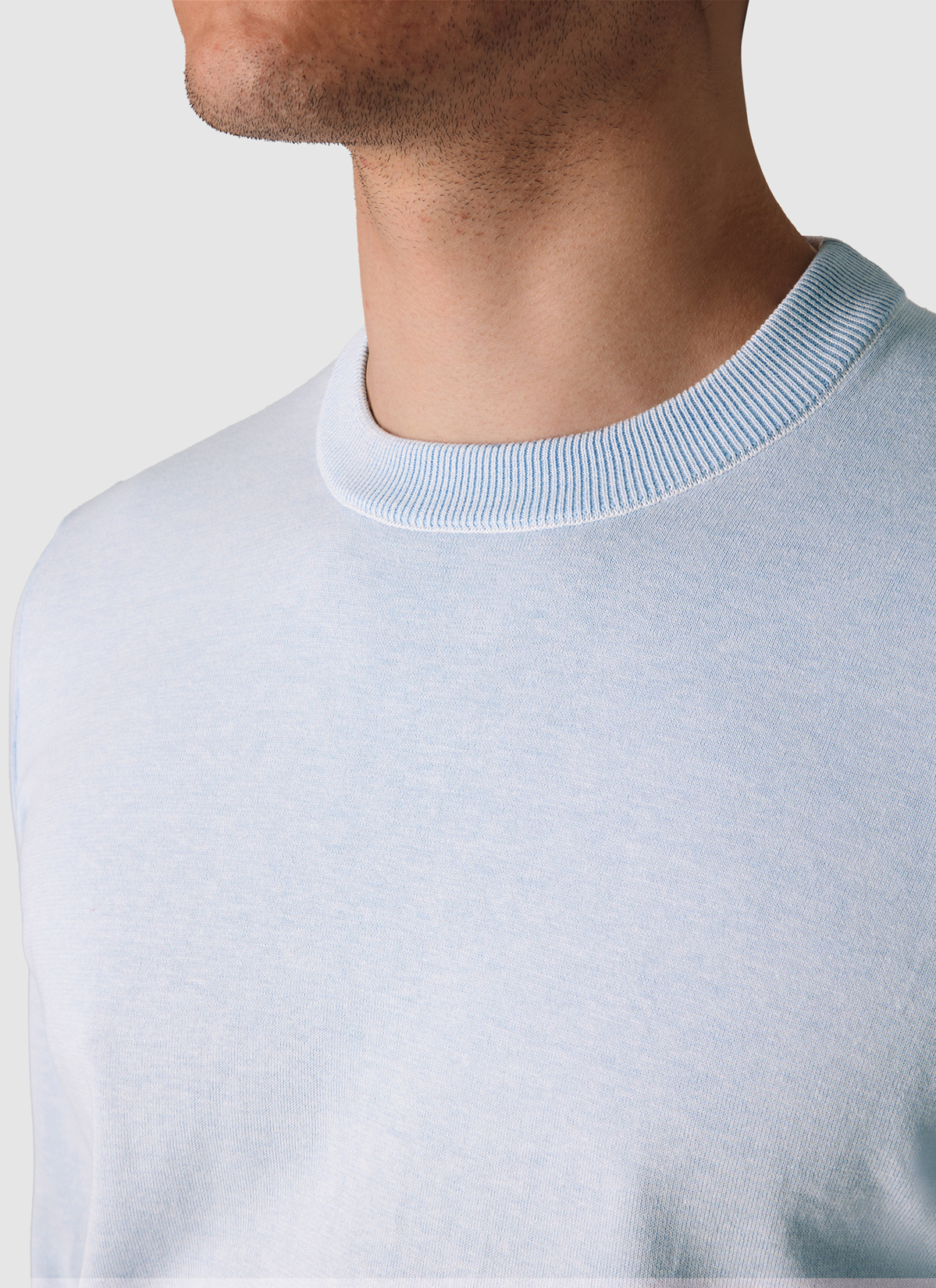 Pullover Rundhals 1/1 Arm, Blue Sky Detailansicht 1