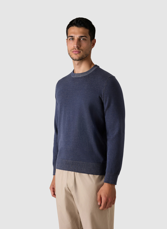 Pullover Rundhals 1/1 Arm Dawn Blue Frontansicht