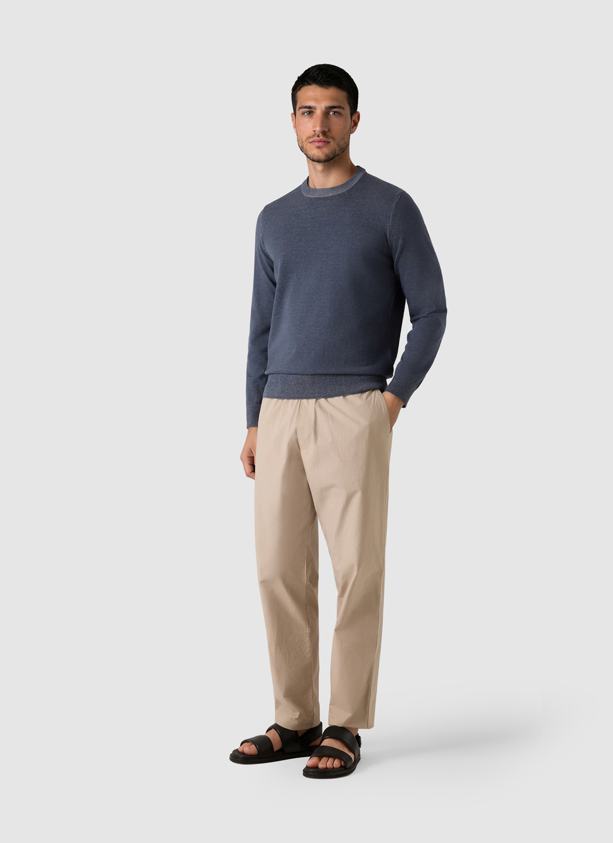 Pullover Rundhals 1/1 Arm, Dawn Blue Detailansicht 2