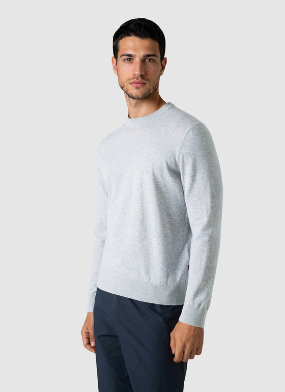 Pullover Rundhals 1/1 Arm Clear Silver Frontansicht