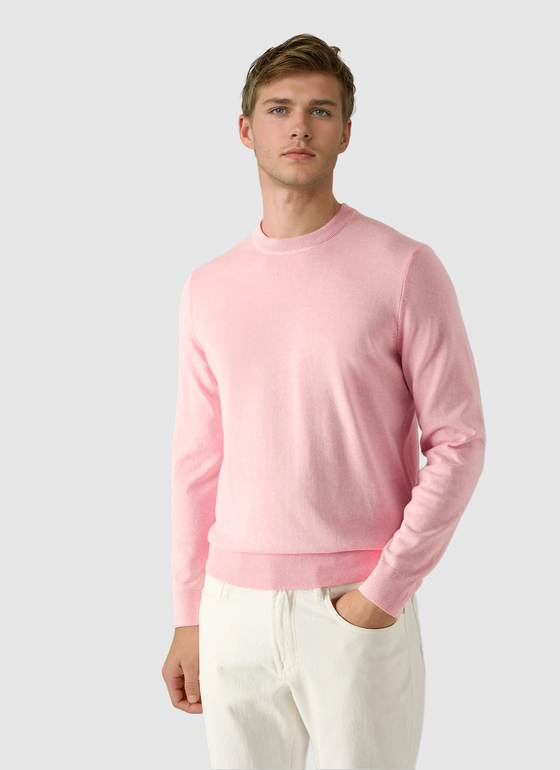 Pullover Rundhals 1/1 Arm Shiny Flamingo Frontansicht