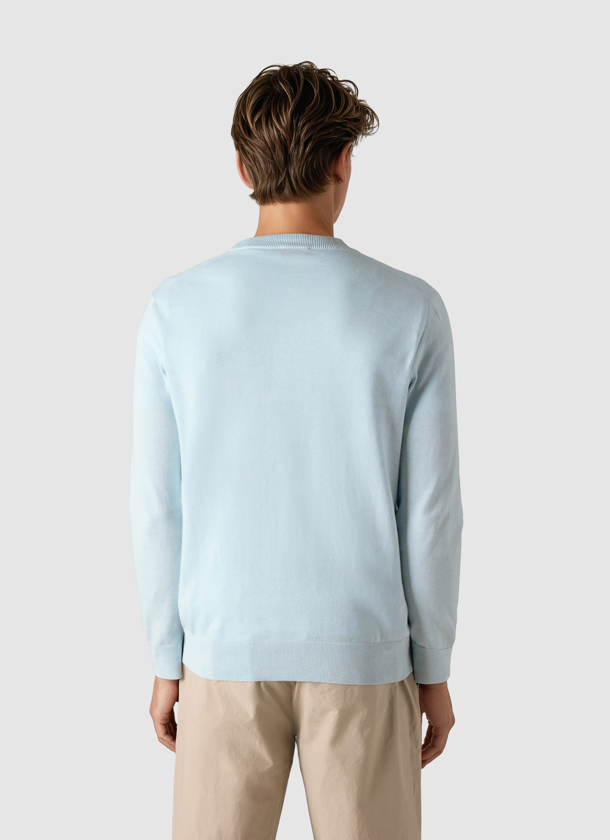 Pullover Rundhals 1/1 Arm, Bright Aqua Rückansicht