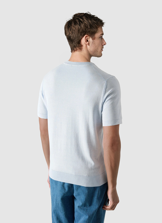 Pullover Rundhals 1/2 Arm Blue Sky Frontansicht