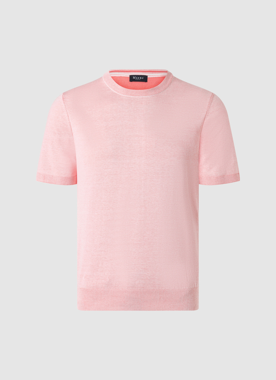 Pullover Rundhals 1/2 Arm Shiny Flamingo Frontansicht