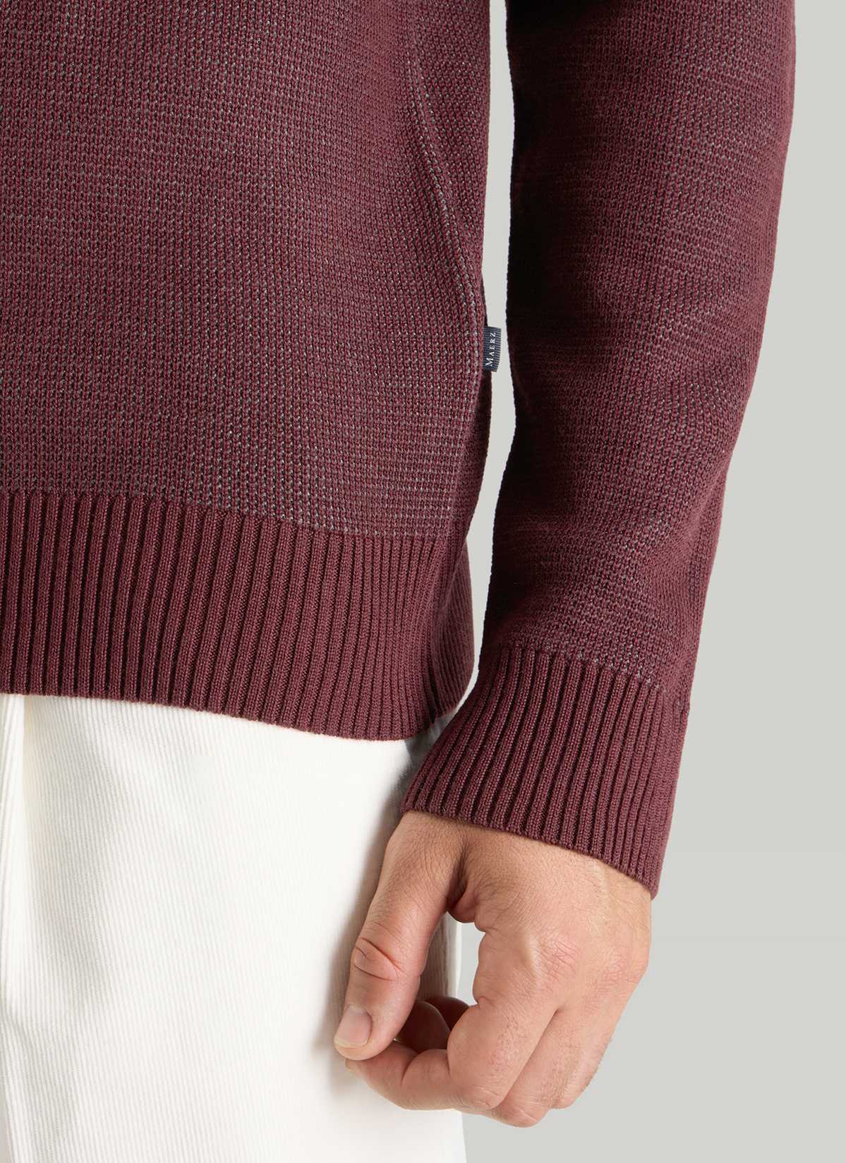 Pullover Rundhals 1/1 Arm, Mellow Cherry Detailansicht 1
