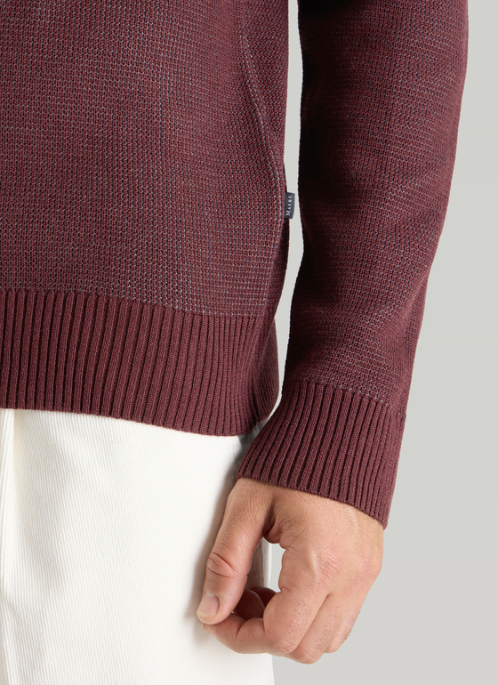 Pullover Rundhals 1/1 Arm Mellow Cherry Frontansicht