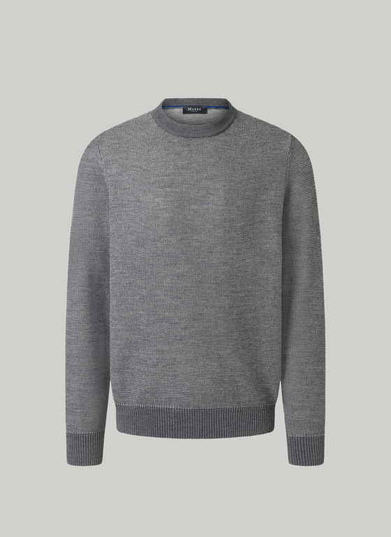 Pullover Rundhals 1/1 Arm Shark Skin Frontansicht