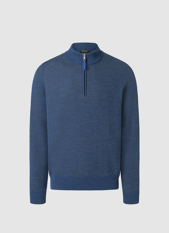 Pullover Troyer 1/1 Arm Nimes Blue Frontansicht