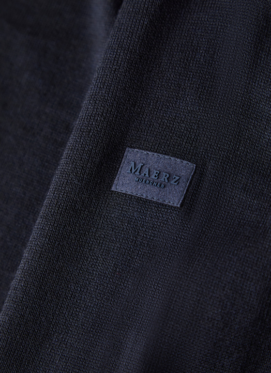 Pullover Stehkragen Zip 1/1 Arm Navy Frontansicht