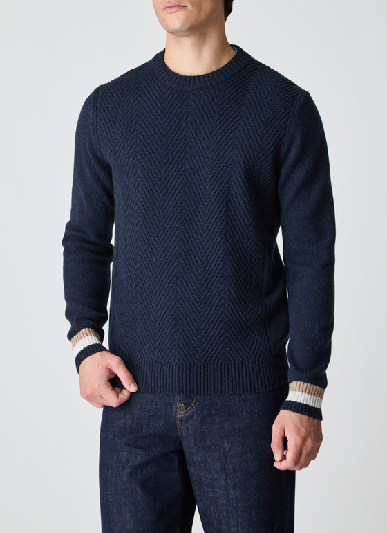 Pullover Rundhals 1/1 Arm Bright Night Frontansicht