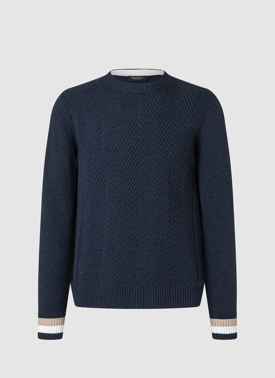 Pullover Rundhals 1/1 Arm Bright Night Frontansicht