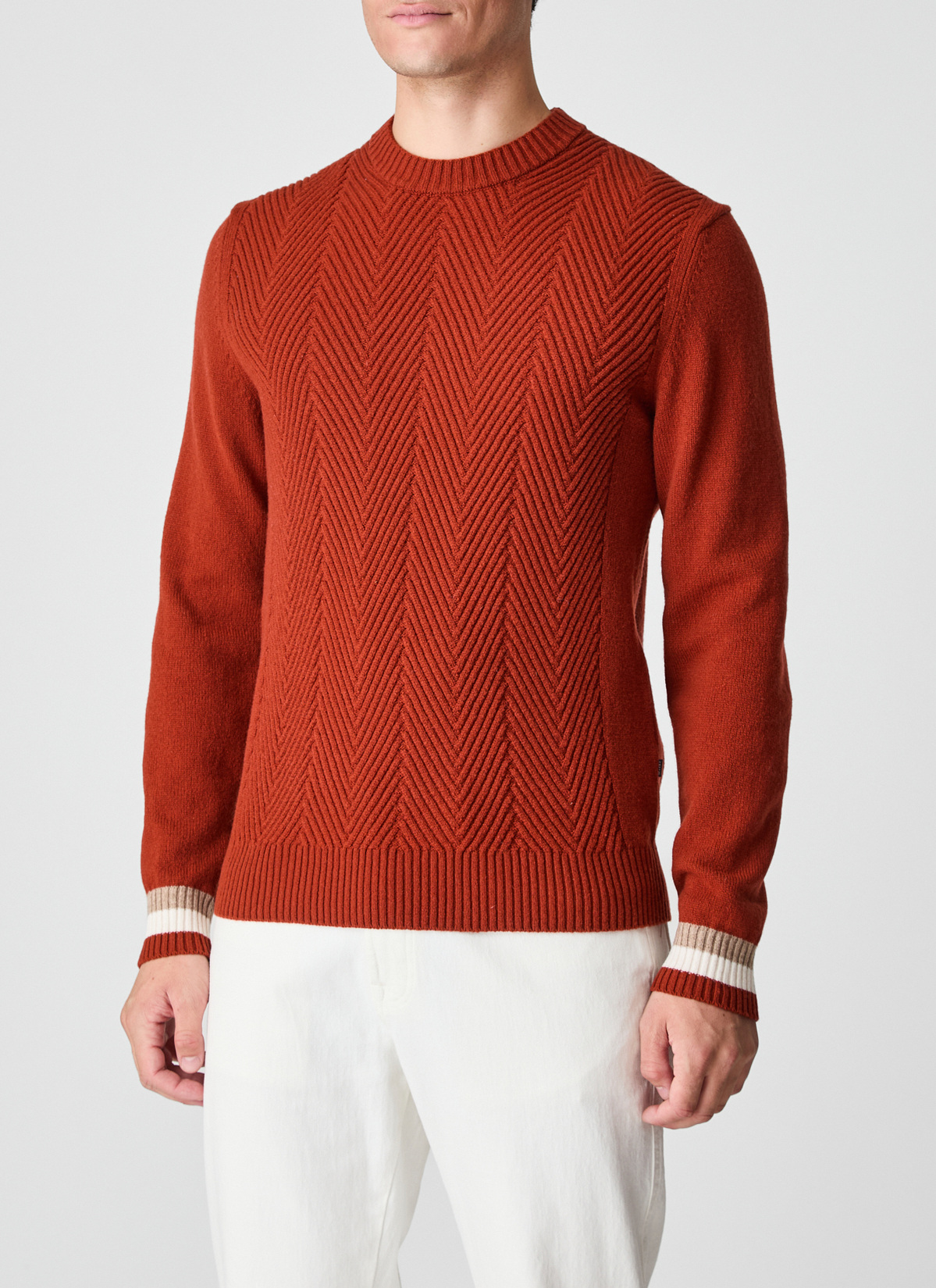 Pullover Rundhals 1/1 Arm, Light Buckeye Detailansicht 1