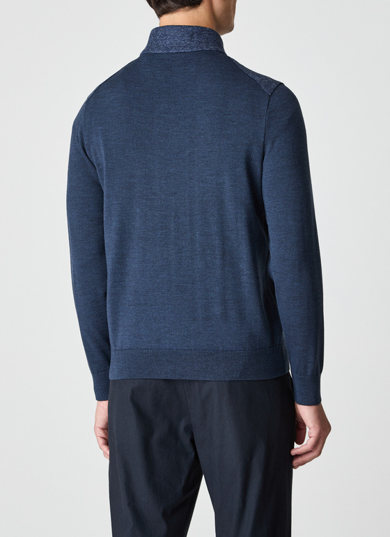 Pullover Troyer 1/1 Arm Nightfall Blue Frontansicht