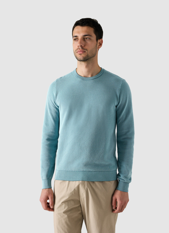 Pullover Rundhals 1/1 Arm Pastel Turquoise Frontansicht