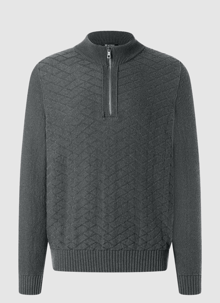 Pullover Troyer 1/1 Arm, Grey Rock Frontansicht