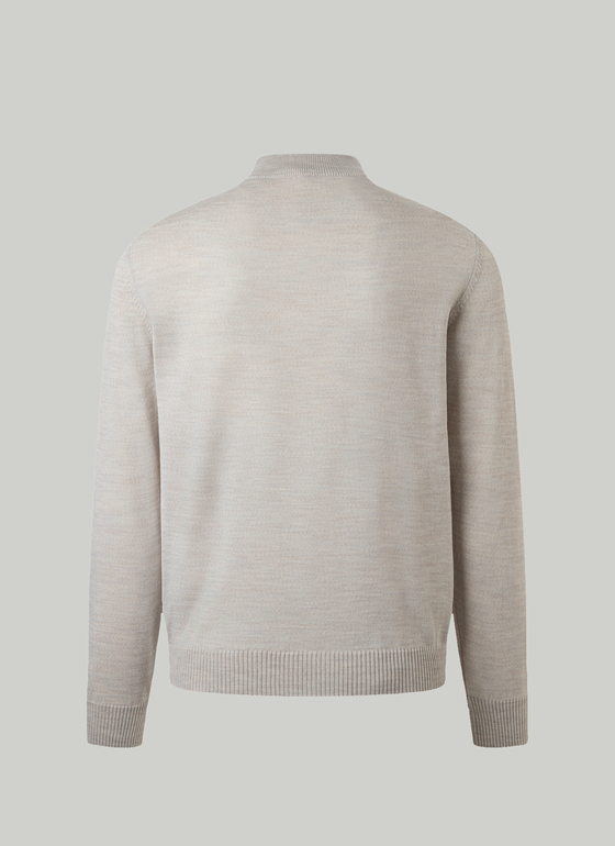 Classic Line: Stehbund-Pullover Mascarpone Cream Frontansicht