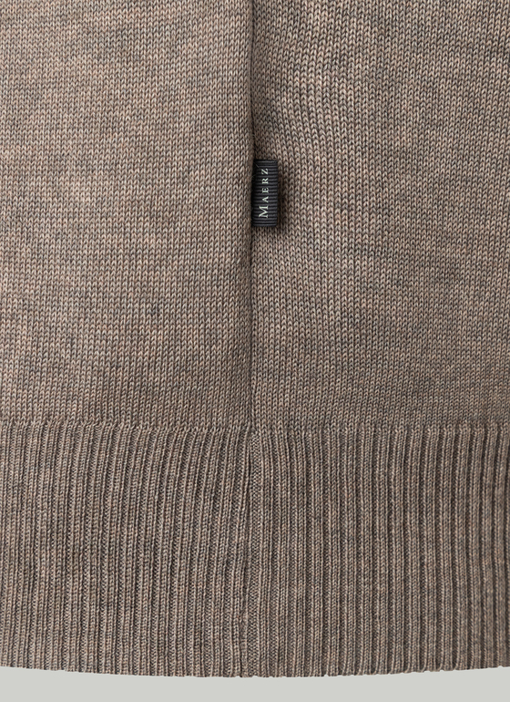 Classic Line: Stehbund-Pullover Cedar Wood Frontansicht