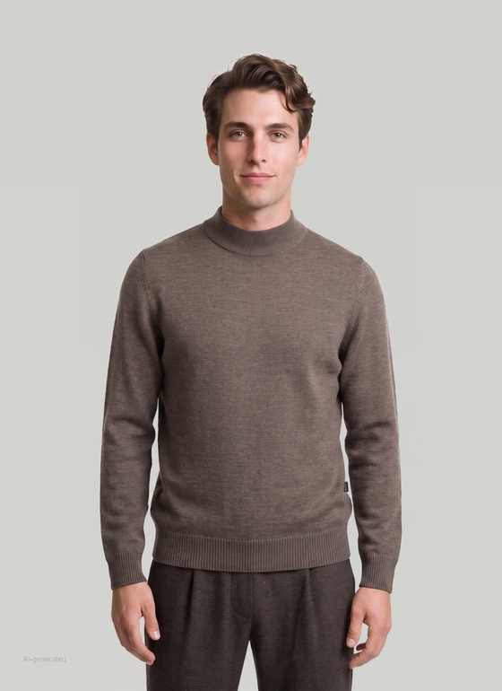 Classic Line: Stehbund-Pullover Brownie Frontansicht