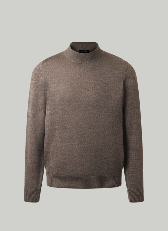 Classic Line: Stehbund-Pullover Brownie Frontansicht