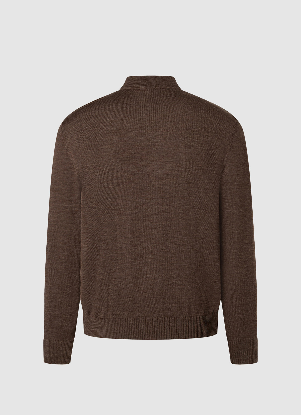 Classic Line: Stehbund-Pullover, Field Brown Rückansicht