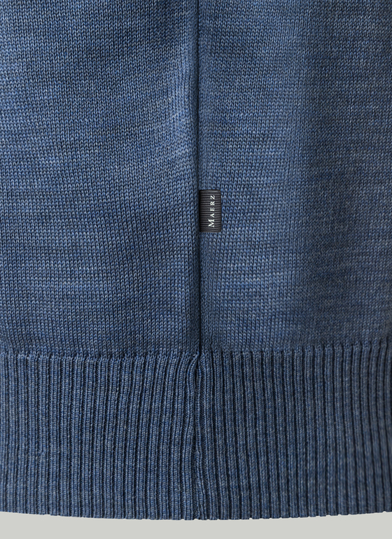Classic Line: Stehbund-Pullover Nimes Blue Frontansicht