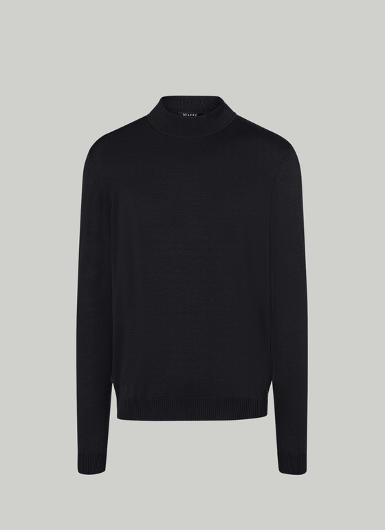 Classic Line: Stehbund-Pullover Black Frontansicht
