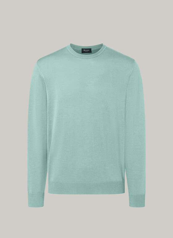 Pullover, O-Neck Faded Mint Frontansicht