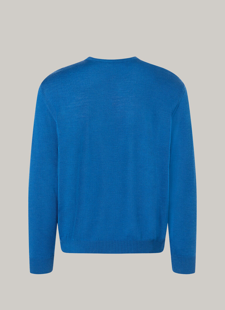 Pullover, O-Neck, Intensive Blue Rückansicht