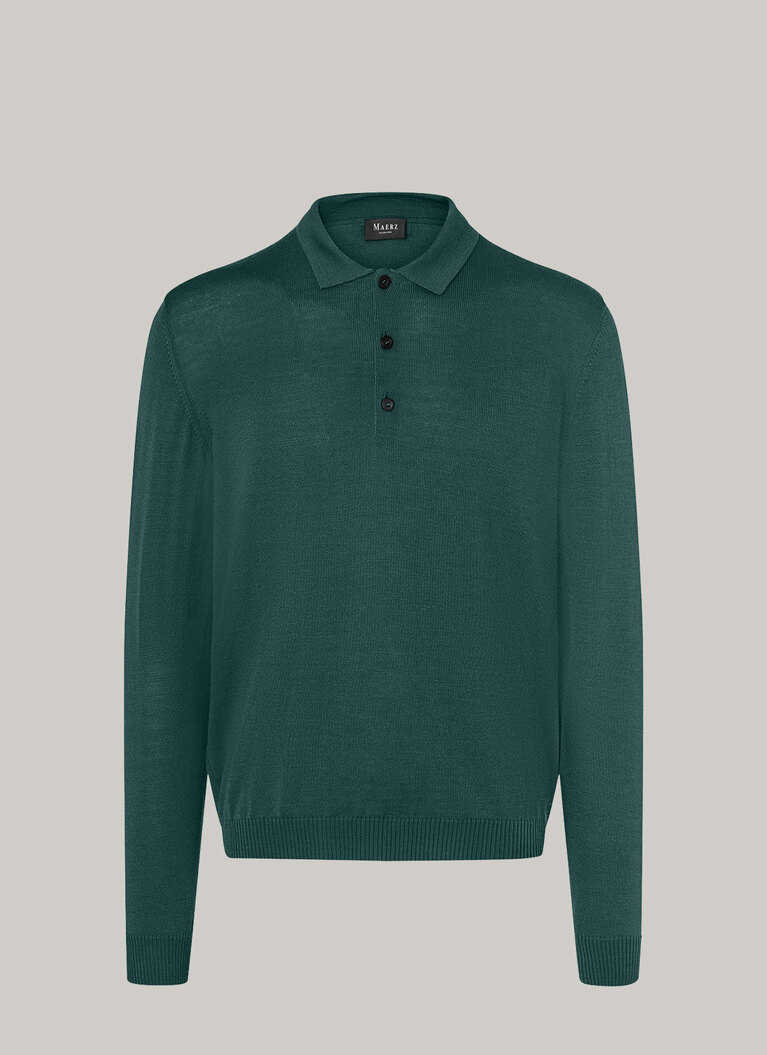Pullover, Polo-Neck, Bottle Green Frontansicht