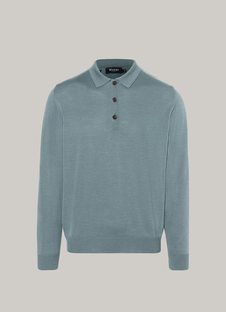 Pullover, Polo-Neck, Mud Green Frontansicht