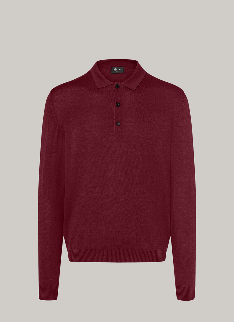 Pullover, Polo-Neck, Weinrot Frontansicht