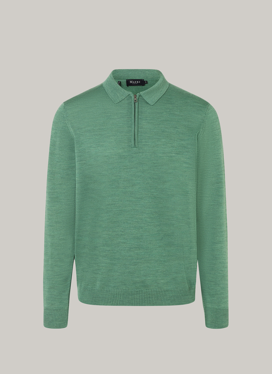 Pullover, Polo-Neck Eucalyptus Leaf Frontansicht