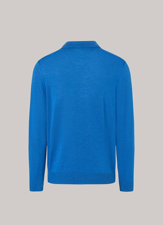 Pullover, Polo-Neck Intensive Blue Frontansicht