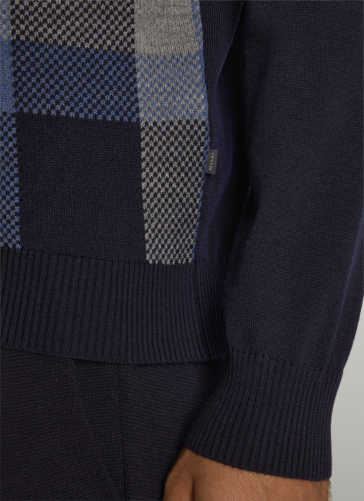 Pullover Rundhals 1/1 Arm, Navy Detailansicht 1