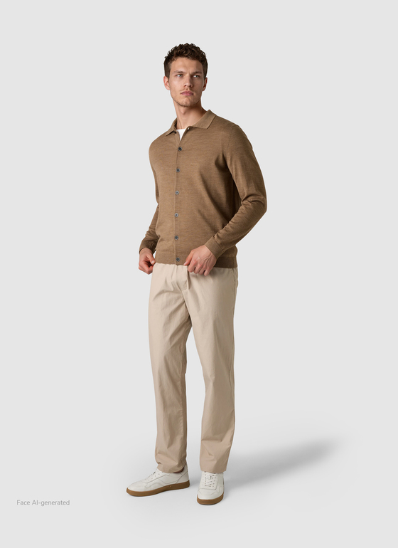 Strick Overshirt Nougat Frontansicht