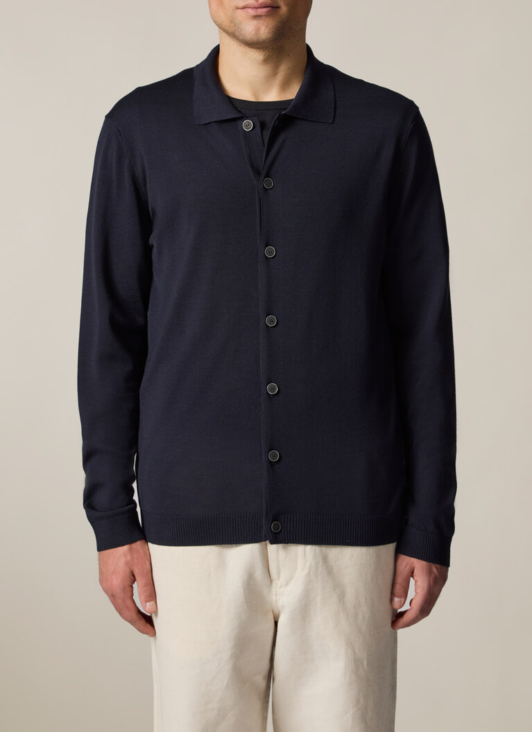 Strick Overshirt, Navy Detailansicht 1