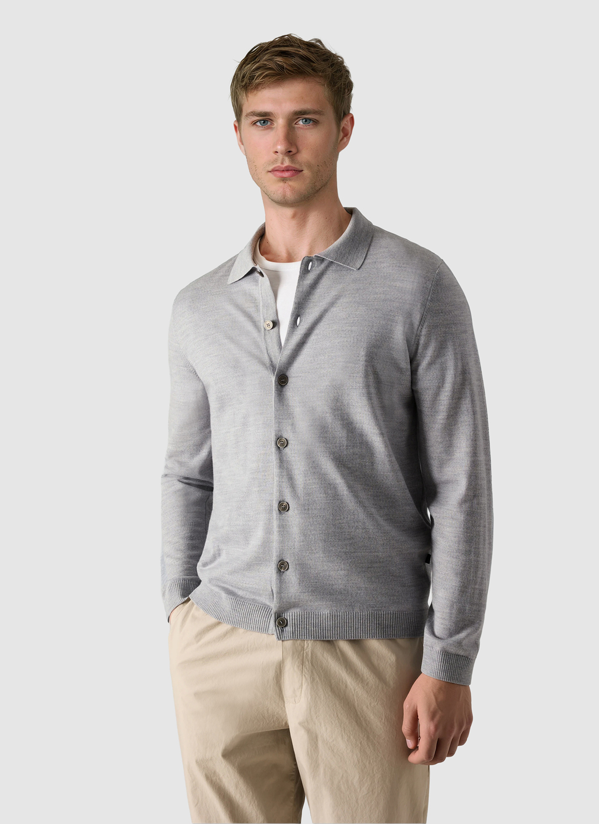 Strick Overshirt, Clear Silver Frontansicht