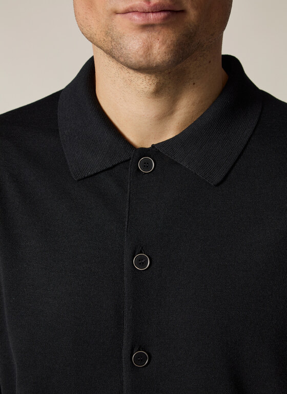 Strick Overshirt Black Frontansicht