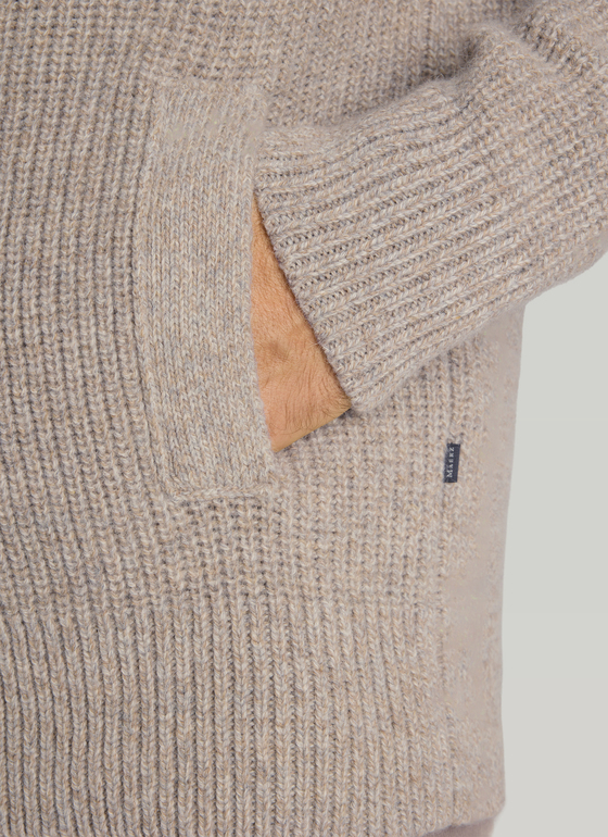 Strick Cardigan 1/1 Arm Iced Latte Frontansicht