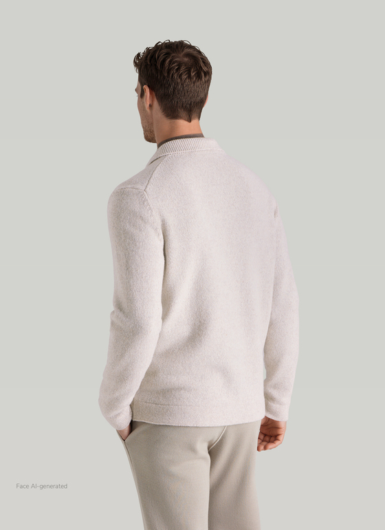 Strickjacke Knopf 1/1 Arm Autumn Stone Frontansicht