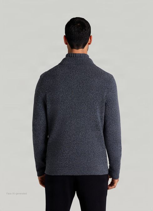 Strickjacke Knopf 1/1 Arm, Nimes Blue Rückansicht