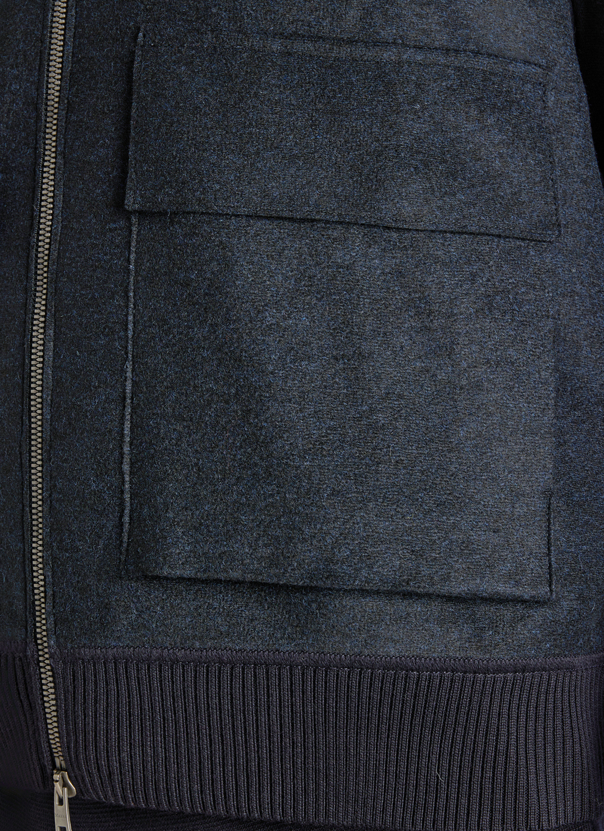 Strickjacke Zip 1/1 Arm, Navy Detailansicht 1